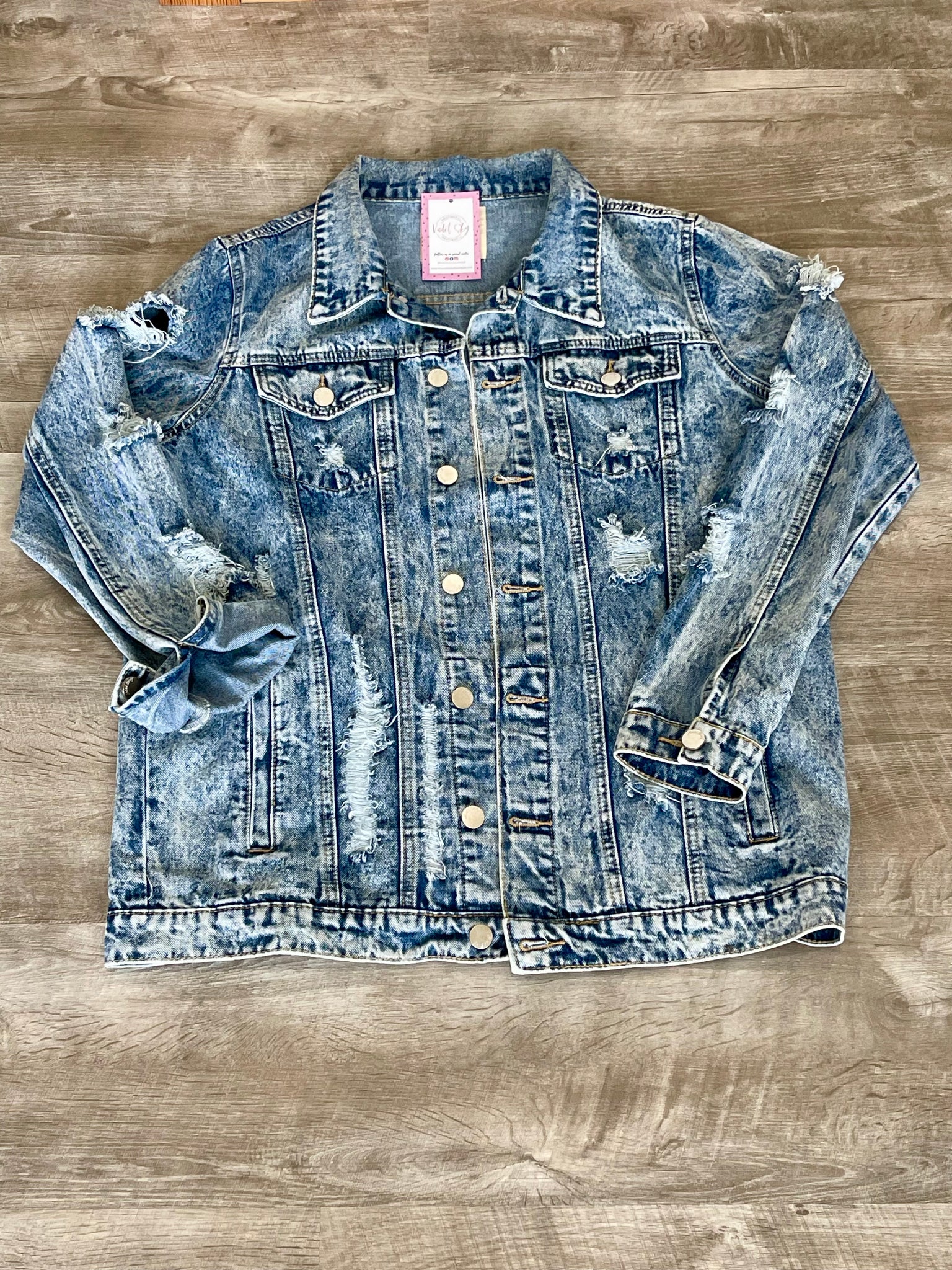 Distressed Blue Jean Jacket