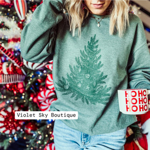 Monochrome Christmas Tree Sweatshirt