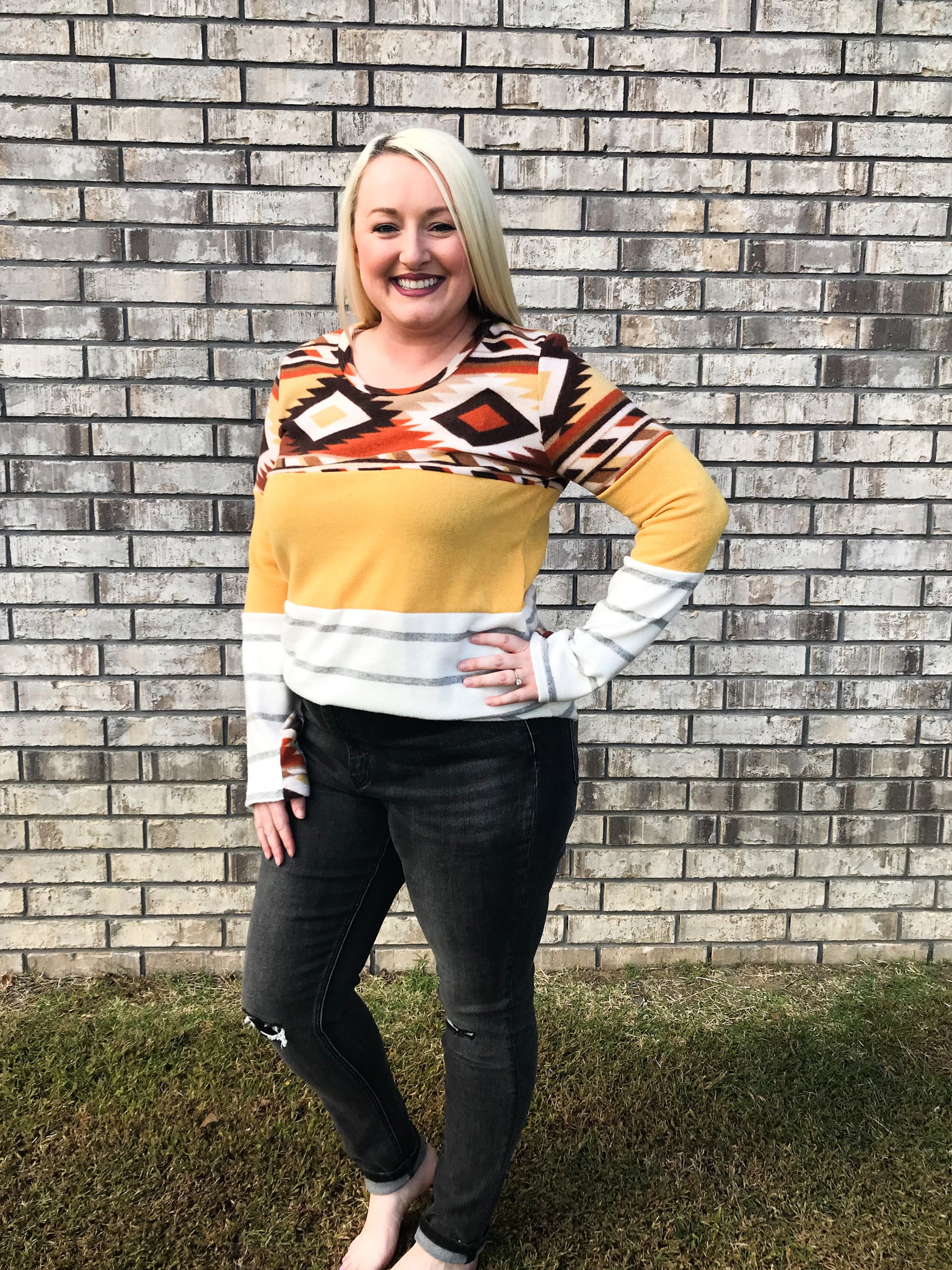 Aztec Mustard Sweater