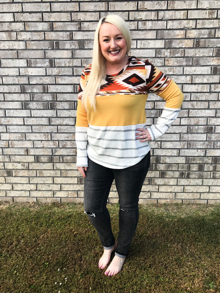 Aztec Mustard Sweater