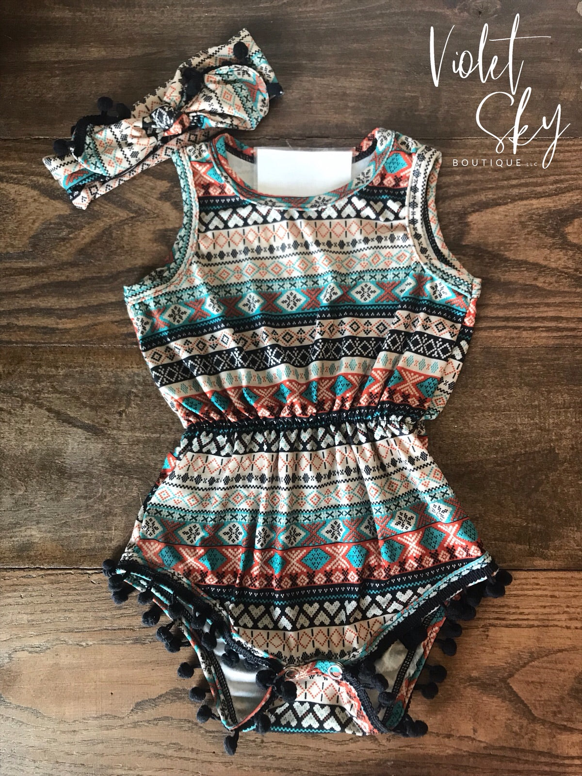 Baby - Aztec Romper + Headband